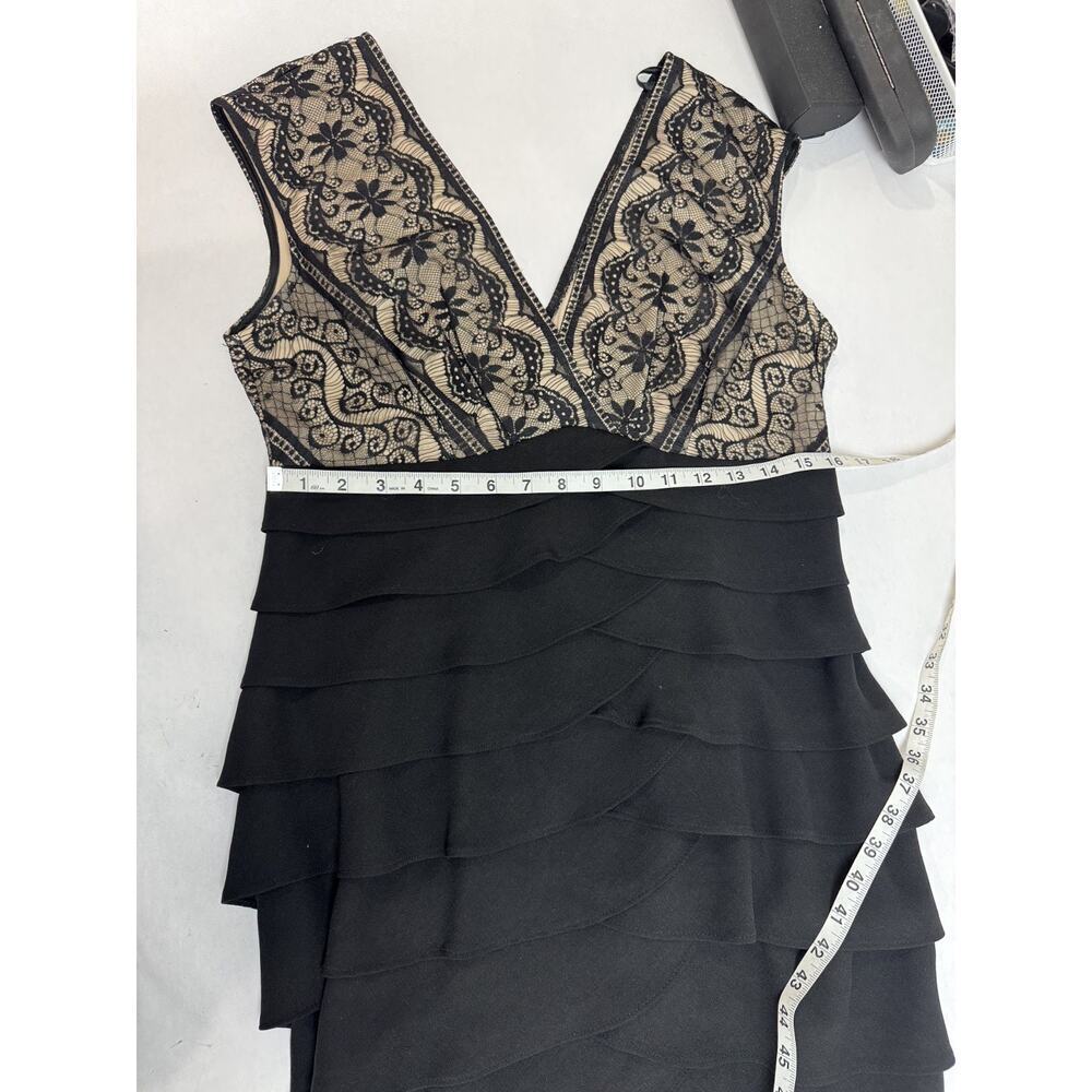 Vintage Lace Tiered Gown Jessica Howard Black Mother Bride Empire Formal 12 - Picture 6 of 16